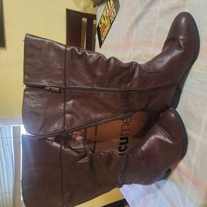 Brown Knee-High Leather Boots